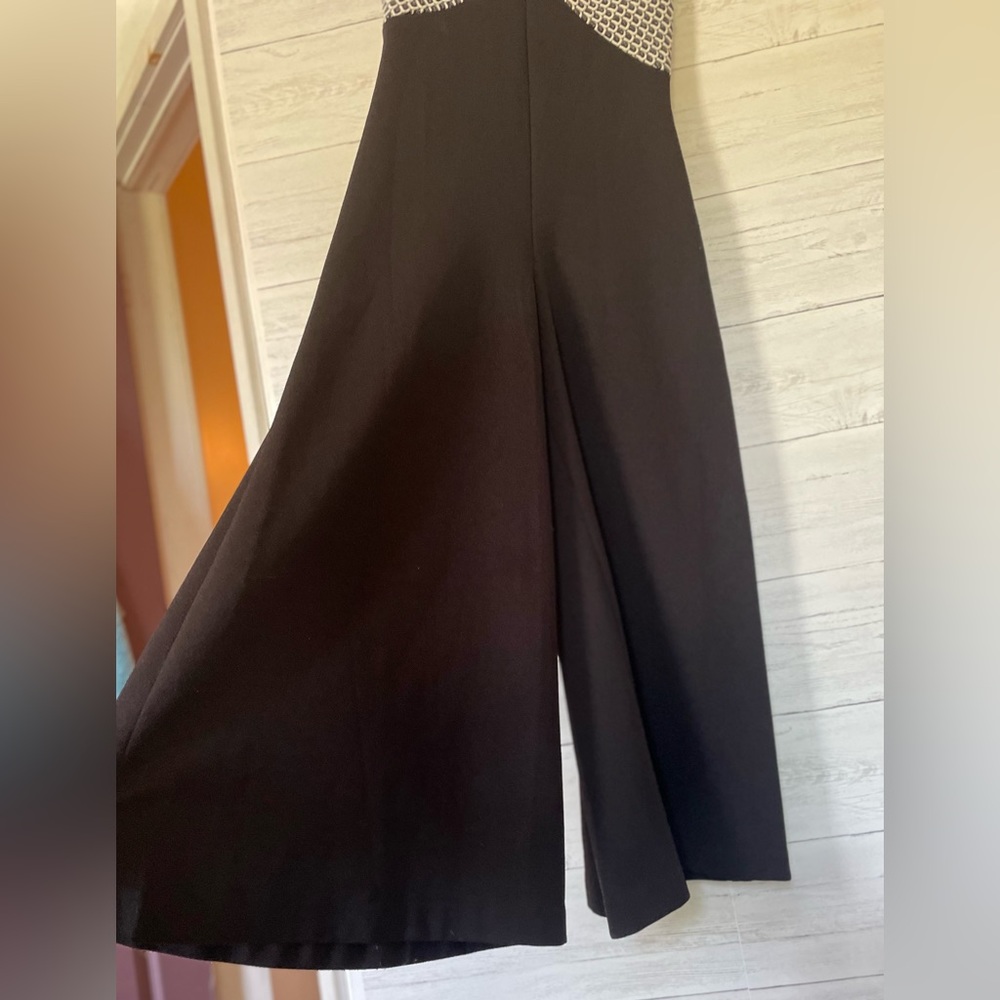 Metallic knit Vintage high fashion 
wide leg jumpsuit. Size 14